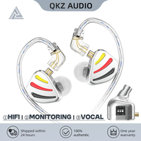 Original QKZ Wired Earphone HiFi Bass Earbud Monitor Vocal 3-Level Tuning In-Ear Dynamic Metal D-Fi Headsets For Game Music