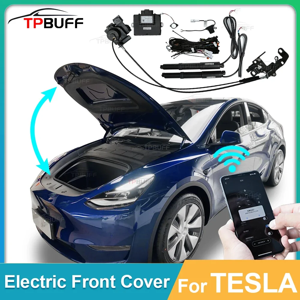 TPBUFF-Tampa frontal elétrica para Tesla Trunk, Auto Door, Free Liftgate, Bonnet Opener, sistema de fechamento, acessório para o modelo 3, Y, S, X, 2023