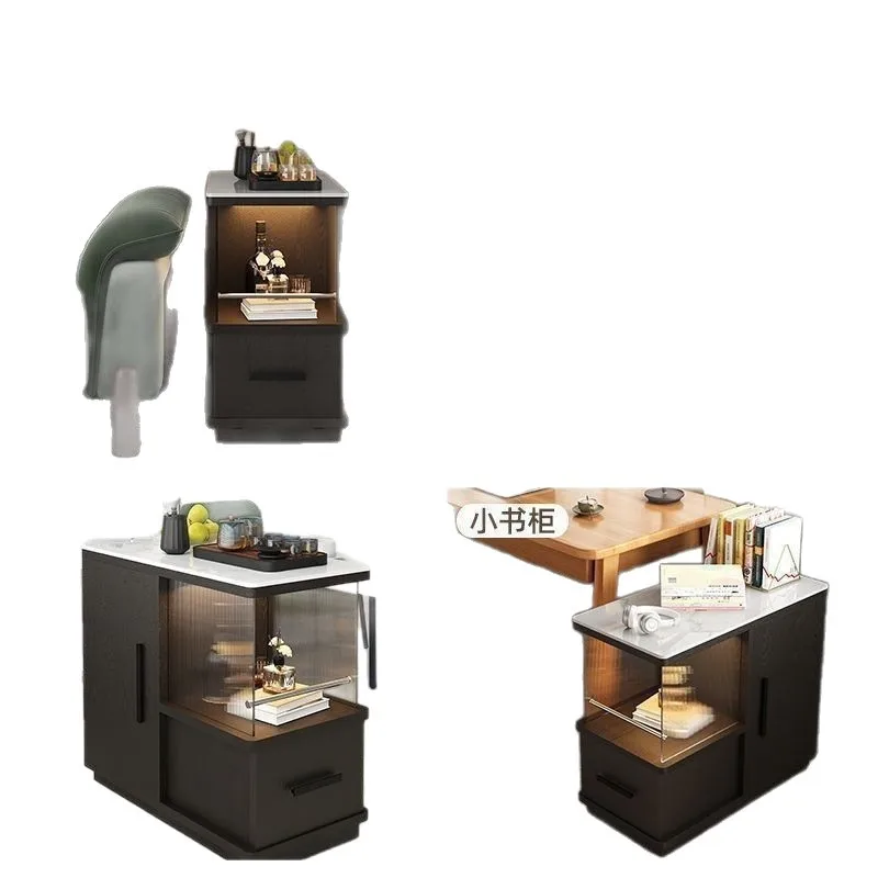 

Movable coffee table, sofa side cabinet, living room snack trolley, shelf with wheels 2024 new sensory tea table