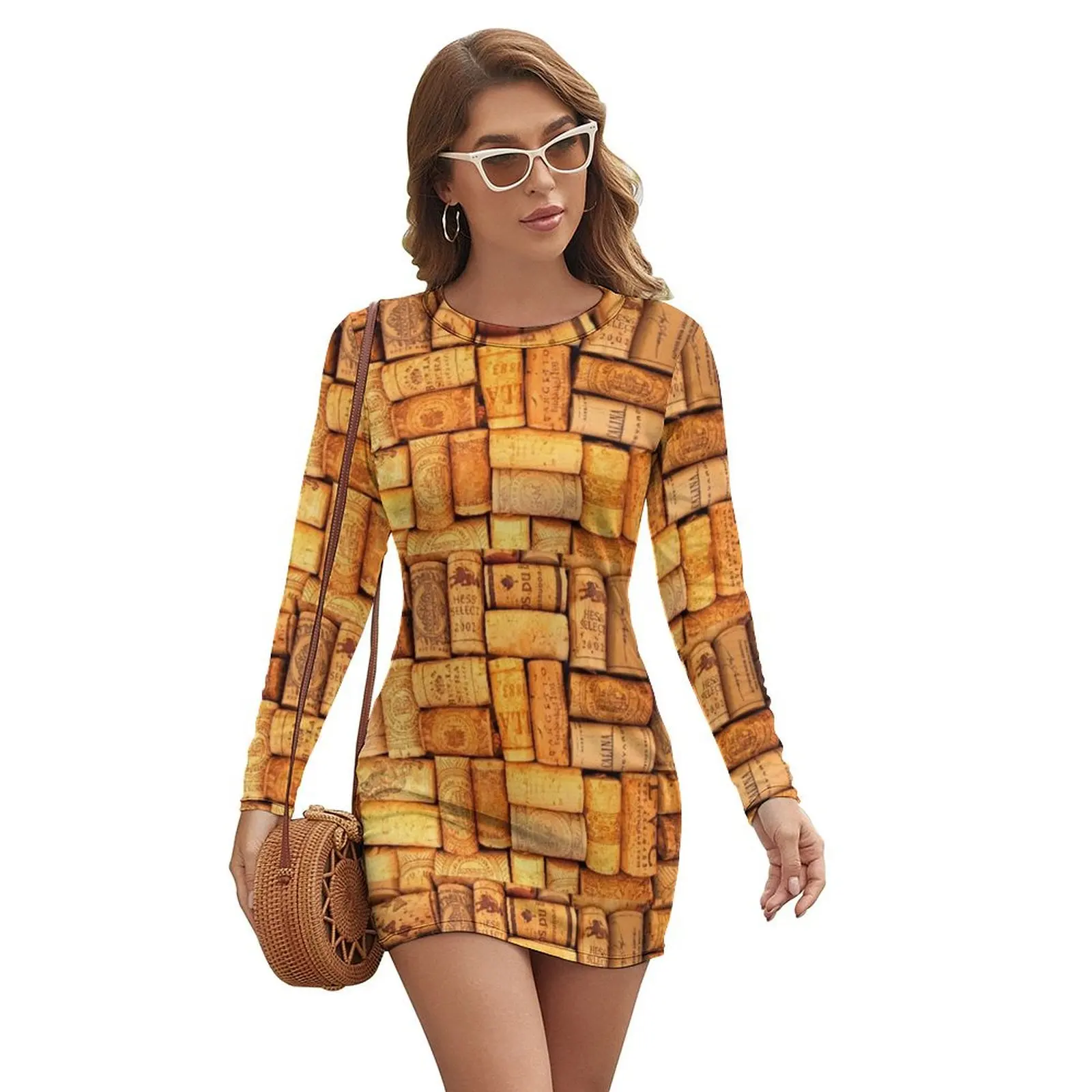 

Wine Cork's Long-sleeved Dress long sleeve dresses bandage dress birthday dress for women luxury 2024 women's summer jumpsuit