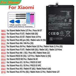 Batteria originale per Mi xiaomi Poco X3 X4 X5 F3 M2 M3 M4 M5 Pro GT NFC Redmi K40 9T 9A 9C 10C Redmi Nota 9 10 11 11T 11E Pro