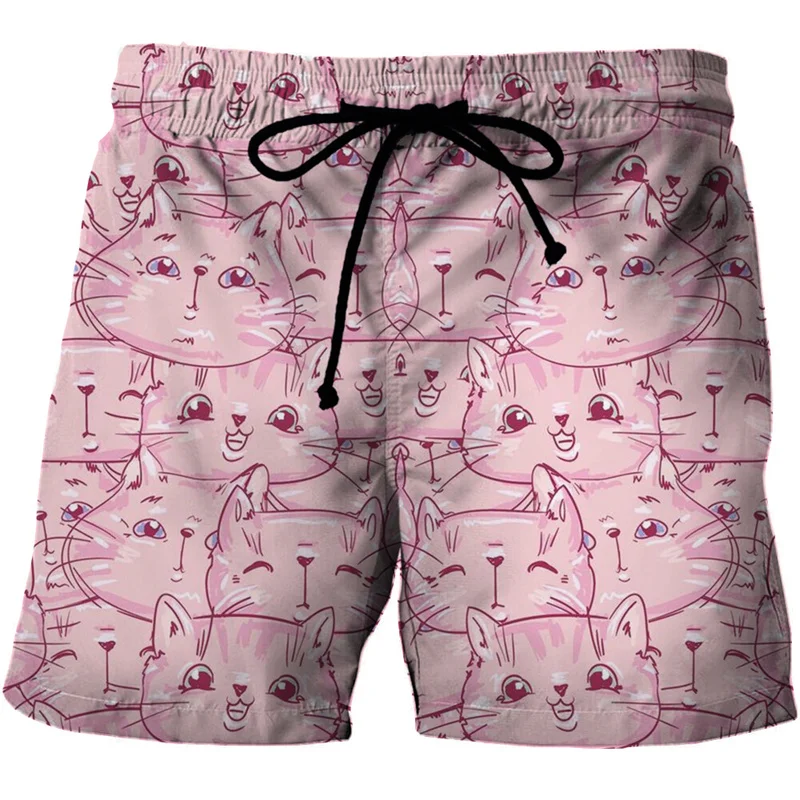 3D Cats Print Shorts Men Women Kid Fashion Y2k Leisure Oversize Short Pants Summer Cool Mens Swim Short Sport Beach Shorts