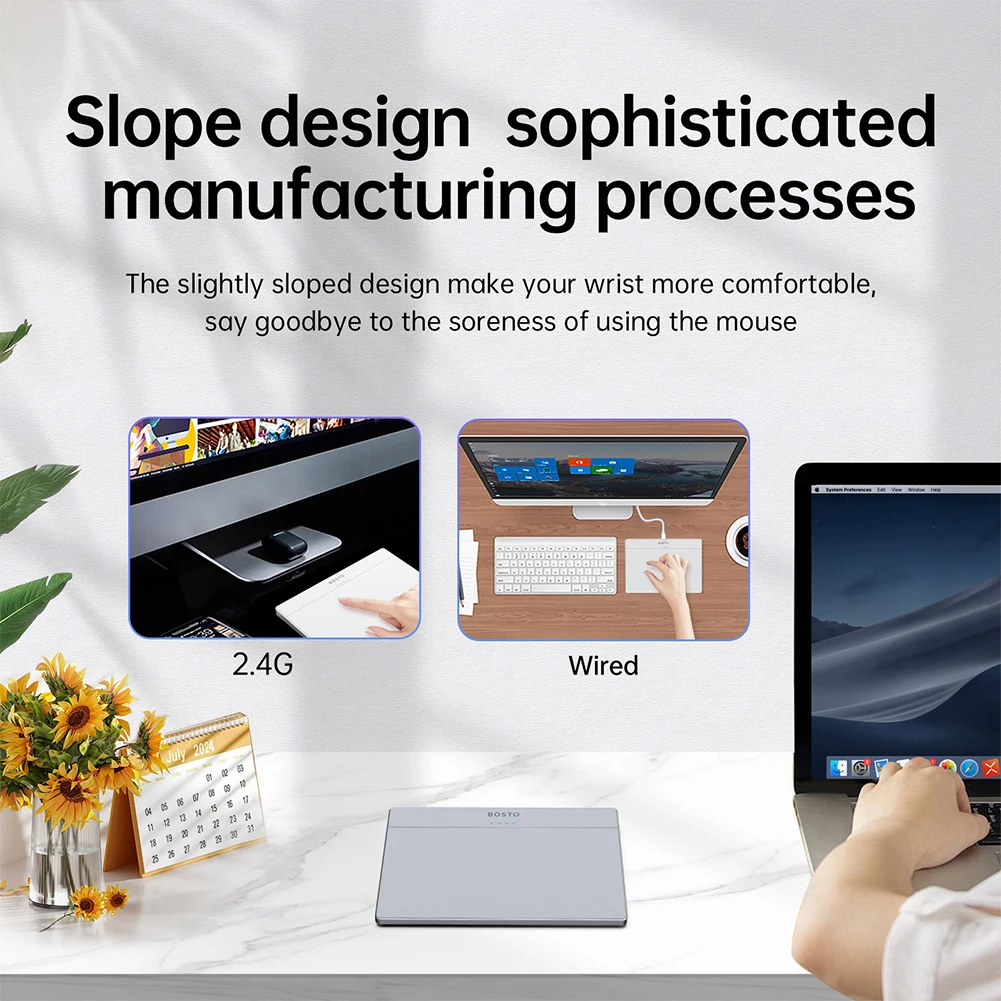 Bluetooth-compatibel touchpad Hoge precisie Haptische feedback USB-touchpad-muis Ergonomische trackpad-muis voor desktoplaptopgebruikers