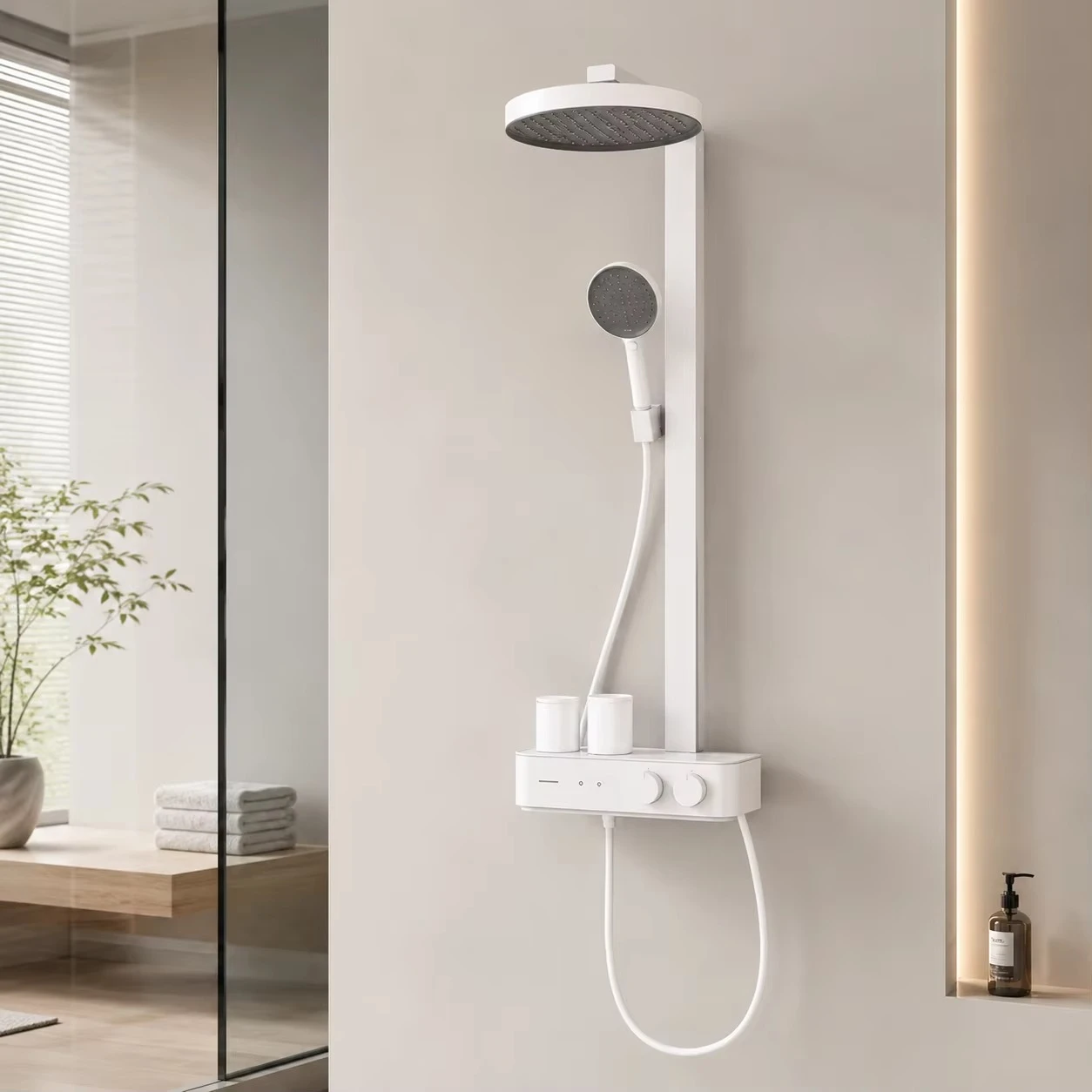 gp-ZOGII Rain & Massage Shower Head With Brass Construction And Metered Faucets For Foam Shower Gel Use