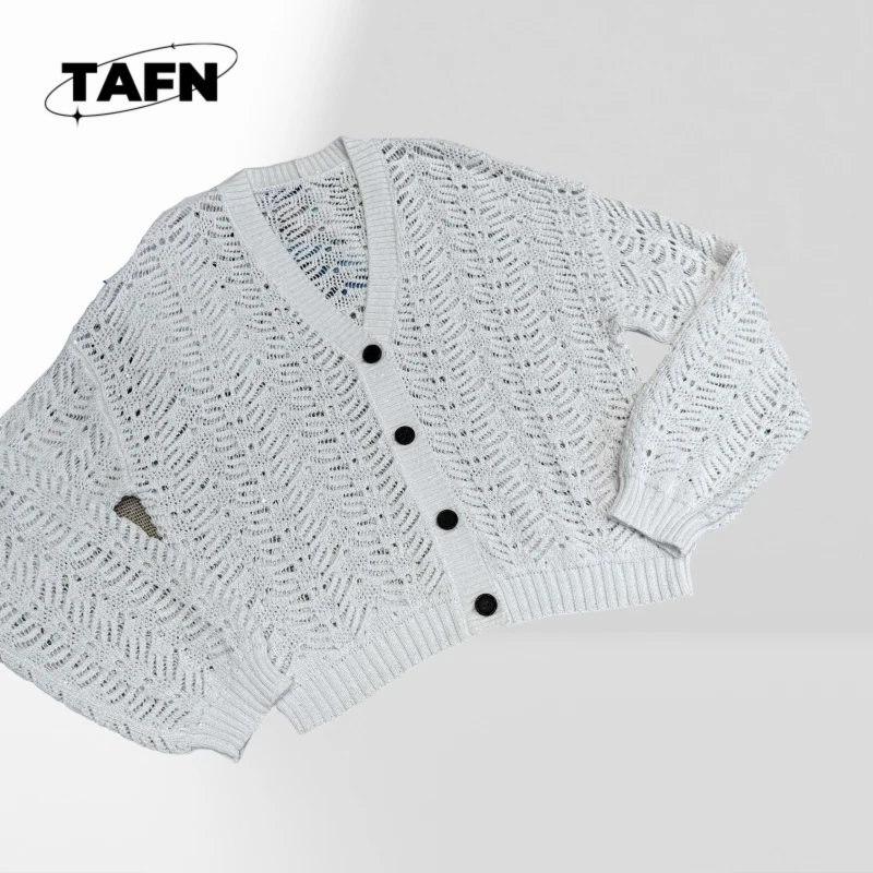 素敵なカーディガン ハイストリート シンプルで優雅なレディース プレミアム ヴィンテージ カシミア カーディガン – 柔らかくスタイリッシュ 2025 AF2445