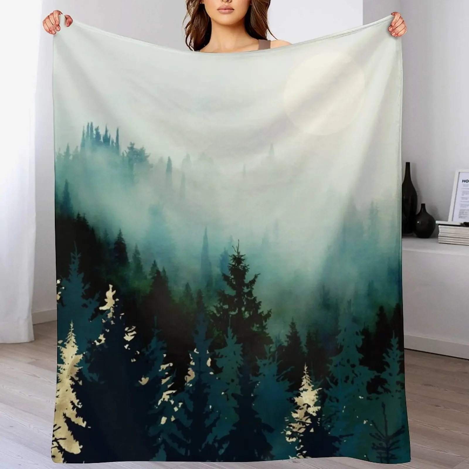 Forest Glow Throw Blanket Plush Fuzzy Cozy Blanket for Couch Sofa