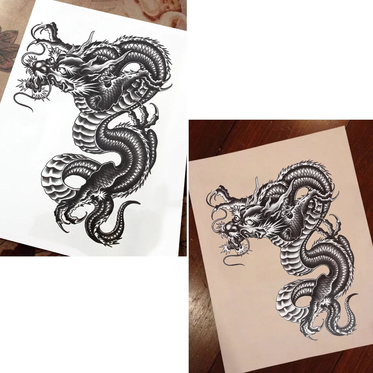 Dragon Year Party Favor Temporary Tattoos Makeup Stickers Arm Temperary Full Man