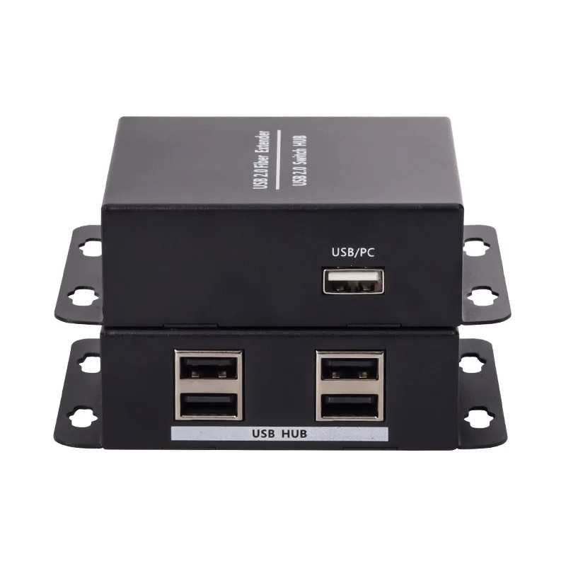 USB to Fiber Optical Media Converter over SM Fiber Cable up to 10KM USB2.0 1 Input 4 Output
