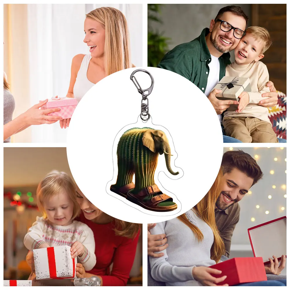 2D Flat Acrylic Doll Figurine Keychain for Women Men Bag Pendant Fashion Gift Backpack Hanging Car Keyring Pendant Decor Gifts