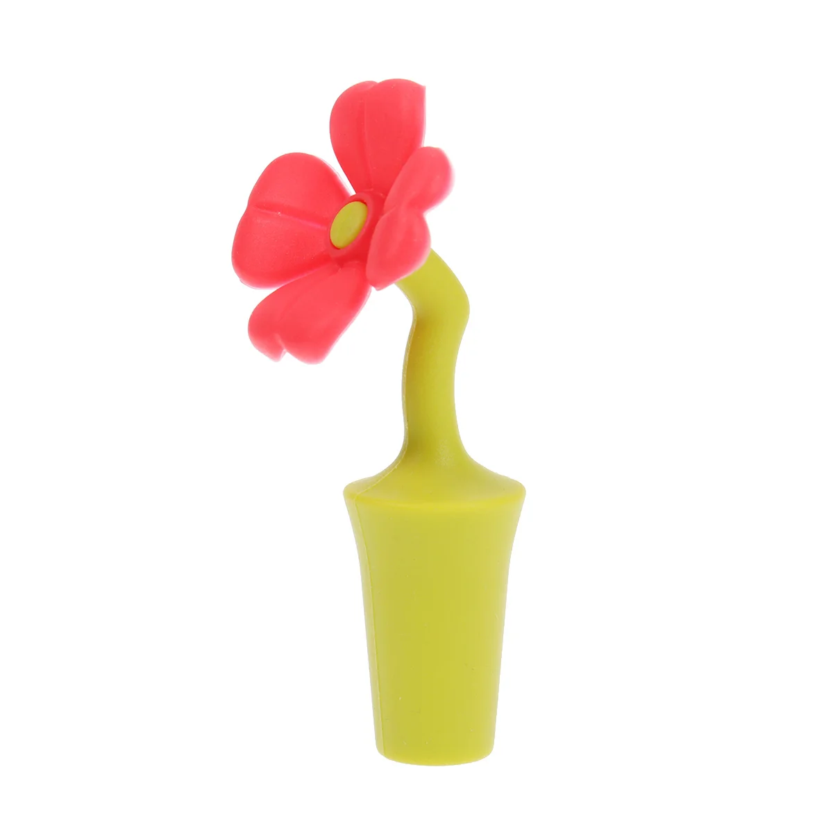 

1pc Silicone Bottle Stoppers Flower Shape Stopper Food Grade Beverage Closure for Bar Party (Four-leaved Clover) (Red)