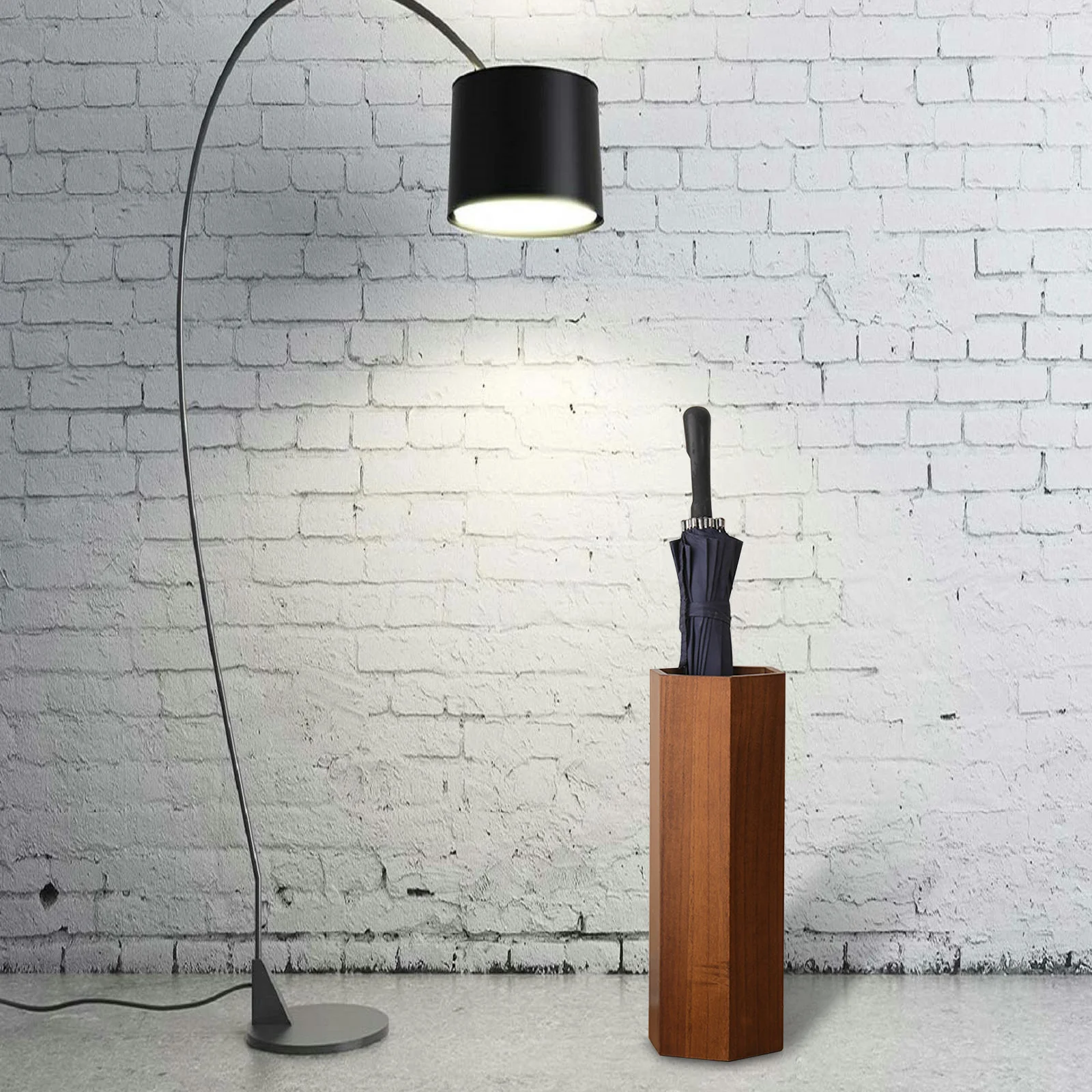 

Подставка для зонтов, деревянное ведро, стеллажи для хранения в прихожей, держатель, стойка из орехового дерева, полка, экономия места, практичность, прочная подставка