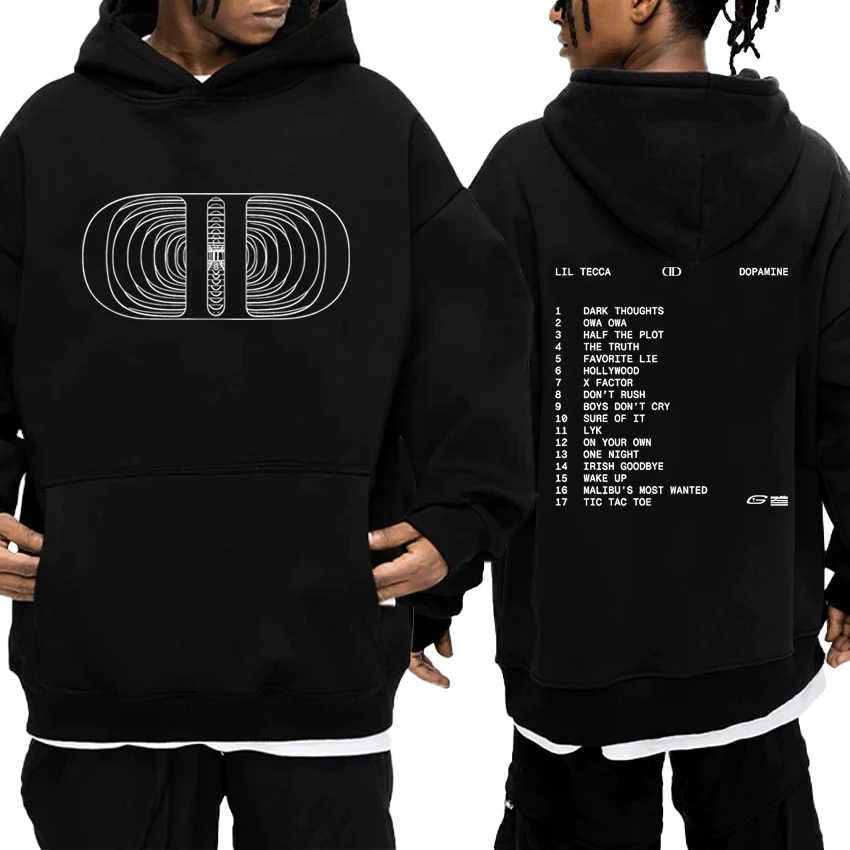 

Hot Sale Autumn Winter Lil Tecca Dopamine 2025 New in Album printed Sweatshirt Men women Fleece Casual Hoodie Unisex streetwear