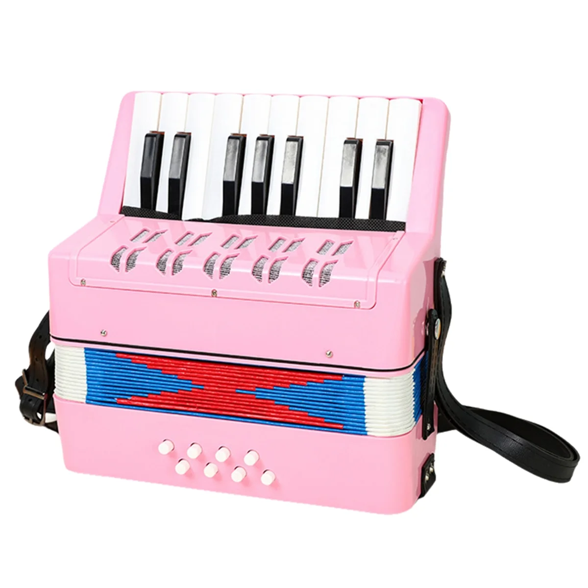 

UJVS-Pink 17 Keys 8 Bass Accordion Children'S Educational Musical Instrument for Students Beginners