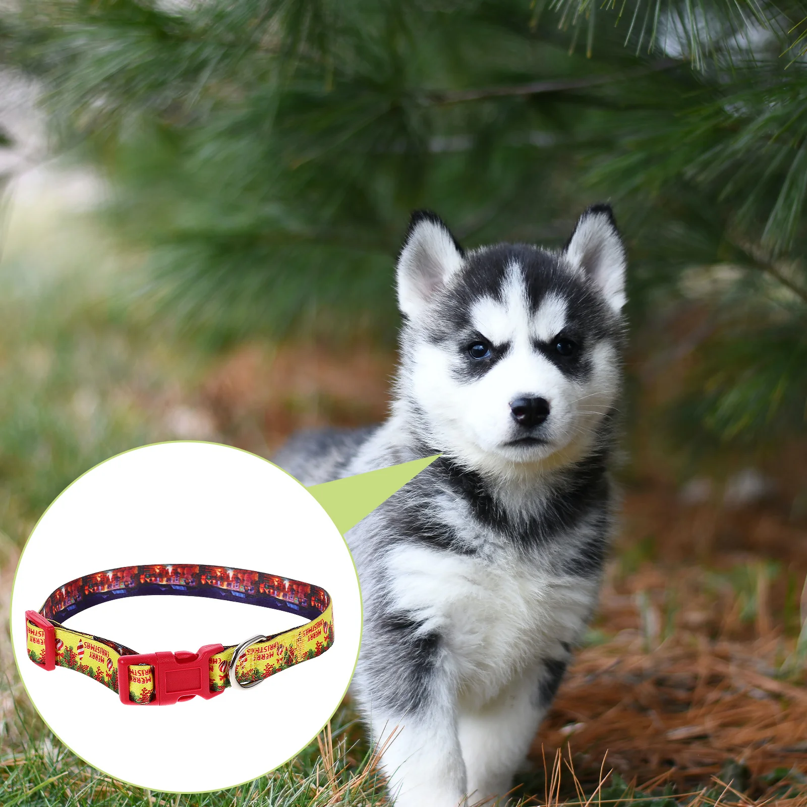 

Christmas Adjustable Small Dog Collar Lightweight Pet Collar Safe Comfortable for Holiday Parties Dog Collars for Party