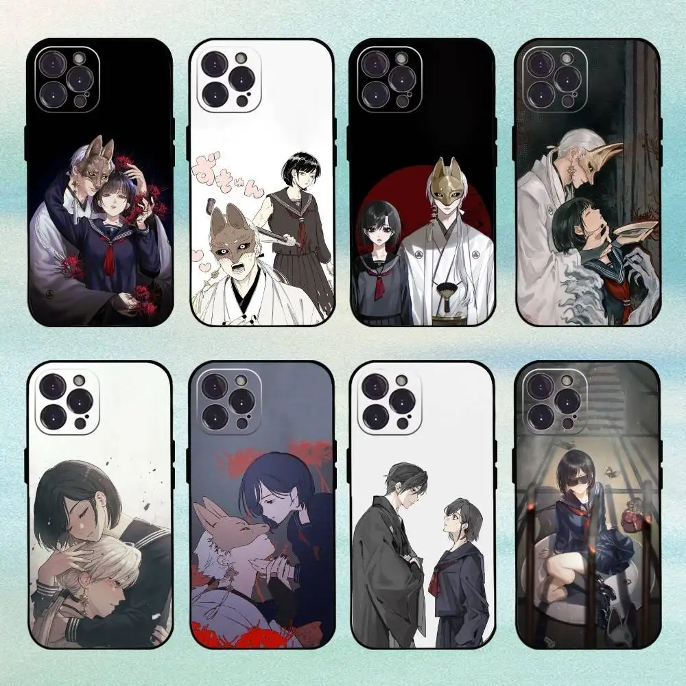 

Mr. Masked Fox and the Female Student Phone Case For iPhone 16,15,14,13,12Plus,Pro Max,XS,5G Soft Silicone Black Cover