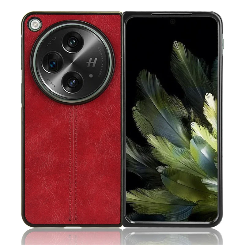 Suit For OnePlus Open luxury car line leather back case for OPPO Find N3 skin PU phone case