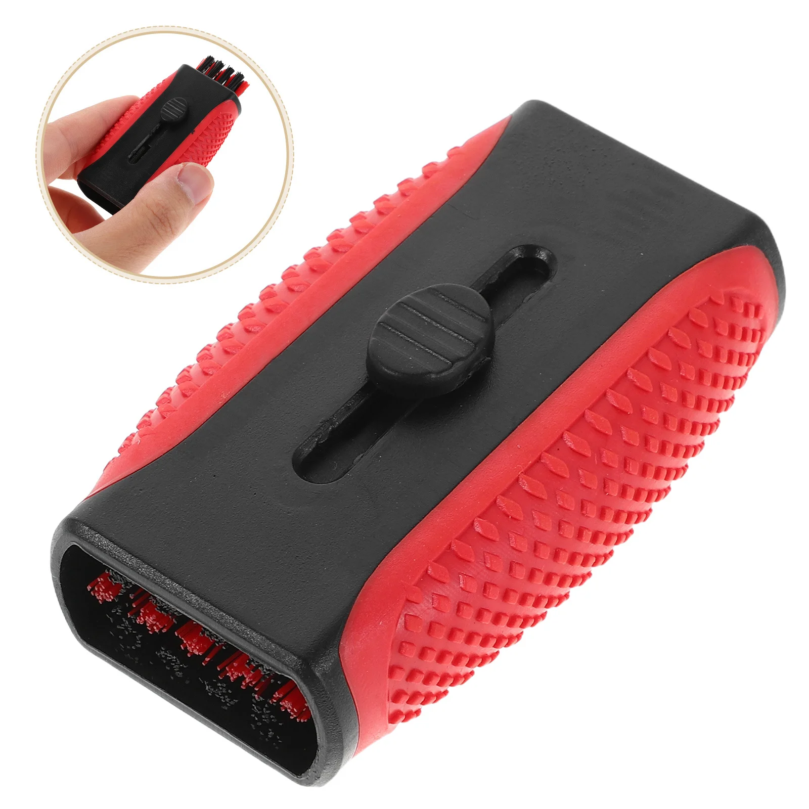 

1pc Golf Cleaning Brush Double-Sided Retractable Handle Lightweight Portable Bristle Tool For Club Grooves Irons Putter Slot