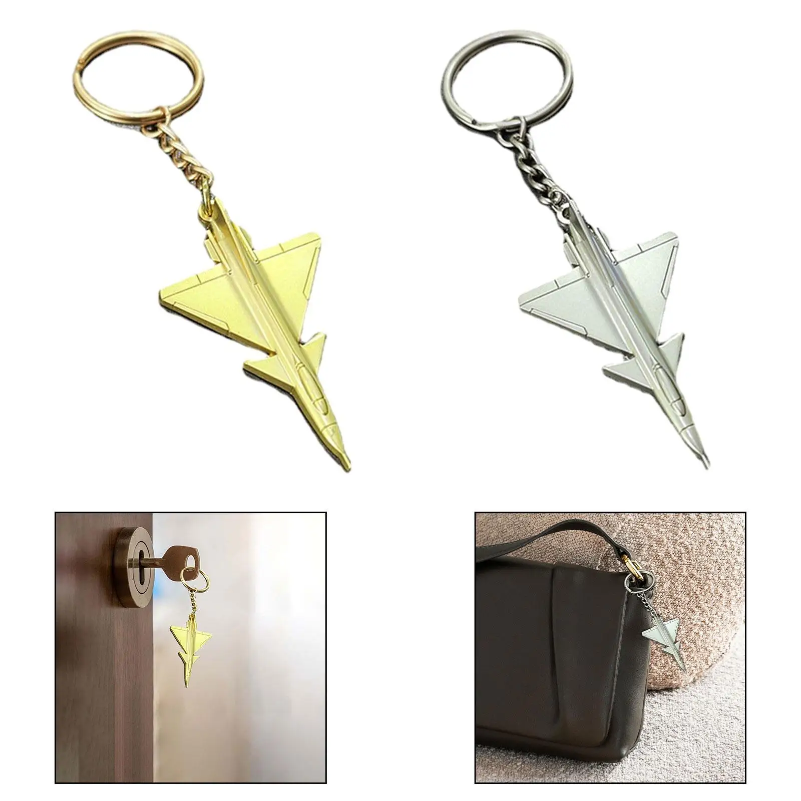 J-10 Fighter Jet Keychain Bags Decoration Ornament Collection Creative Metal Airplane Keychain for Boys Men Kids Wallet Purse