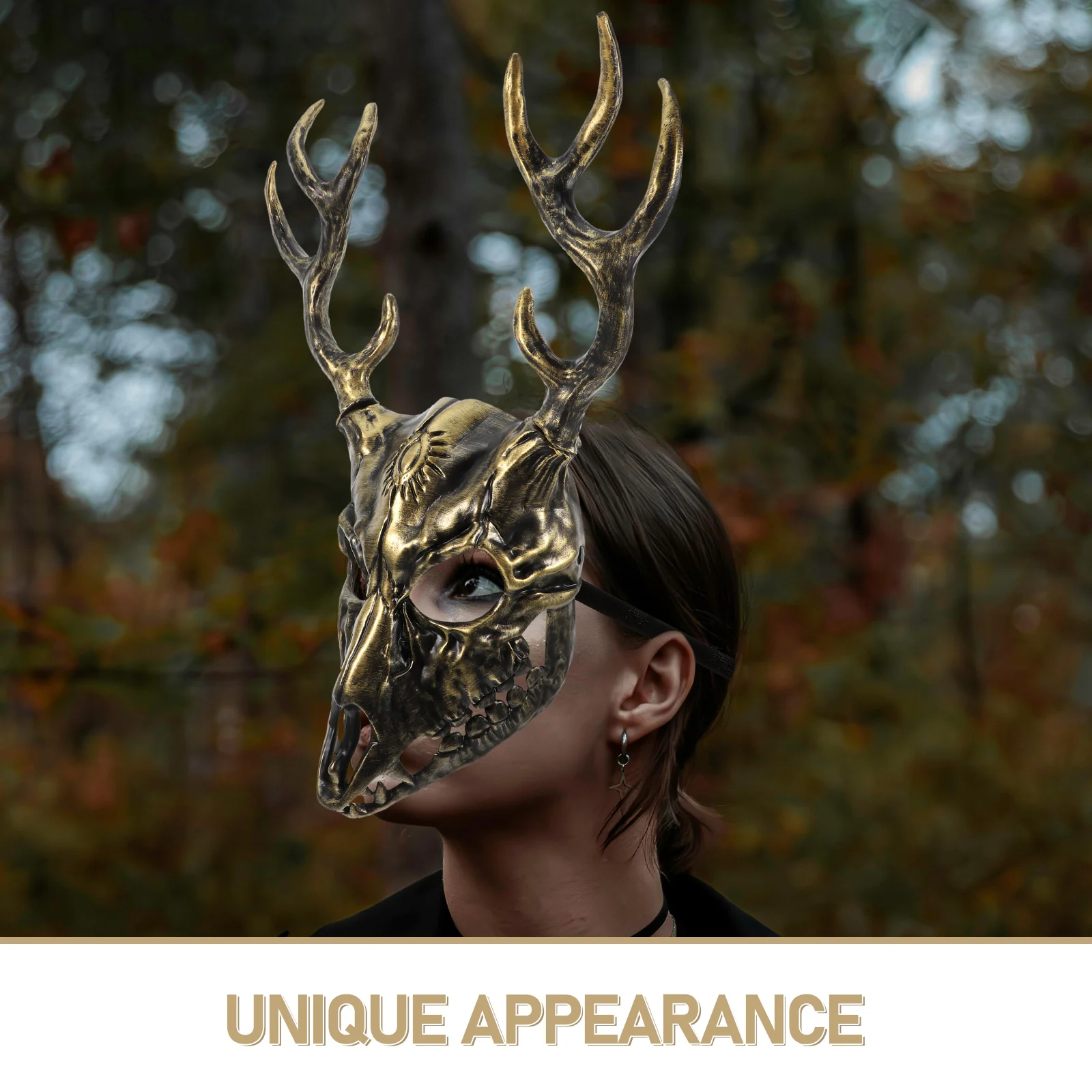 Antlers Masks Cosplay Animal Sheep Mule Deer Bone Antler Halloween Party cosplay Scary Stranger Masks Masquerade Props