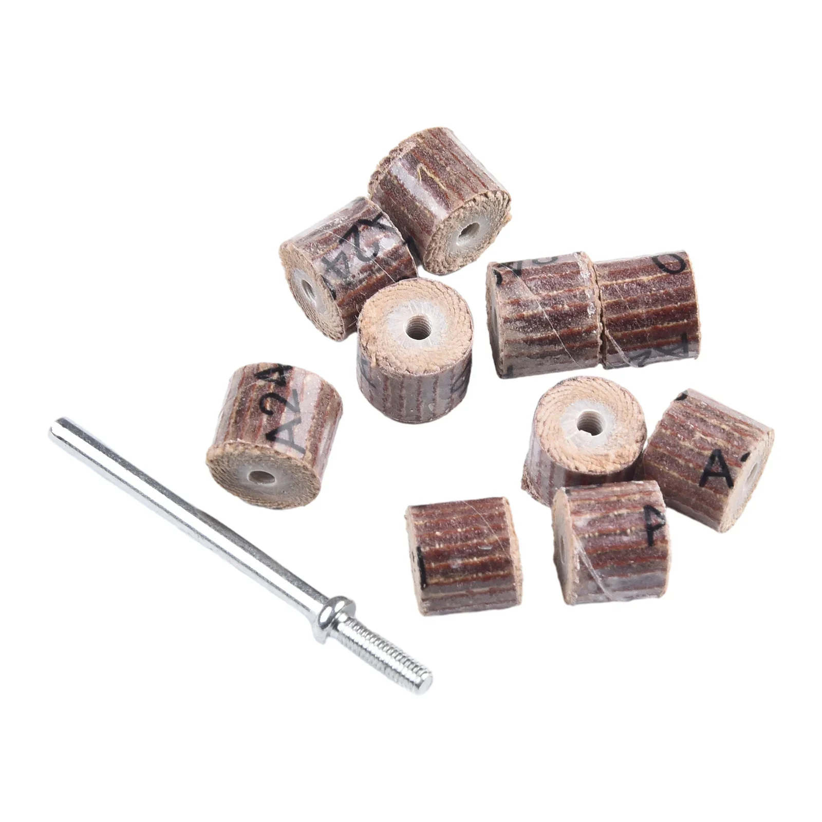 10pcs Sanding Flap Disc Wheels with Mandrel for Polishing and Grinding Metal and Wood Surfaces Using Portable or Drill Press