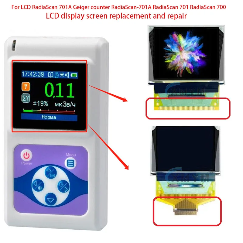 For LCD RadiaScan 701A Geiger counter RadiaScan-701A RadiaScan 701 RadiaScan 700 LCD display screen replacement and repair