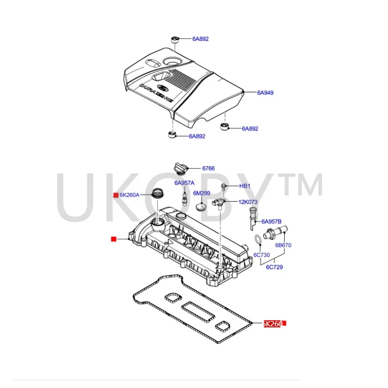 1S7G6K260 1S7G6K260AA Applicable to Ch an ga n Fo rd Mondeo Focus Winning Carnival Valve Cover Gasket