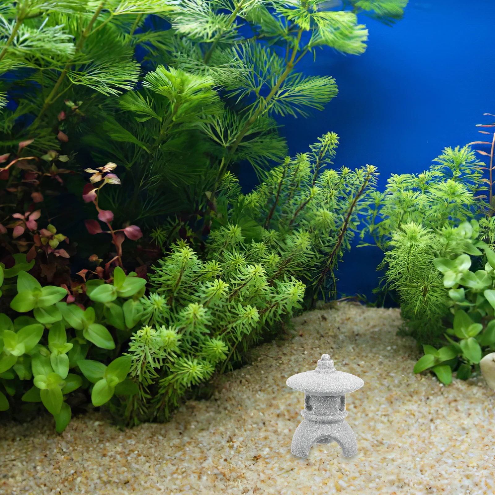 

2Pcs Miniature Pagoda Statue Japanese Style Sandstone Garden Decor for Succulent Plants Micro Landscape Tabletop Ornament