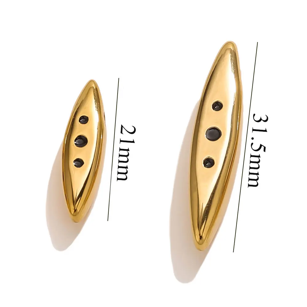 2PCS Stainless Steel Charms Rhinestone Gold-Plated Pendant Accessories for Necklace Bracelet Jewelry Making Material Supplies view 4