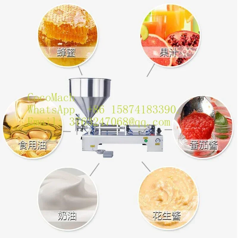 Double-Head Paste Filling Machine Pneumatic Honey Chili Sauce Laundry Detergent Sauce Edible Oil Alcohol Canning Machine