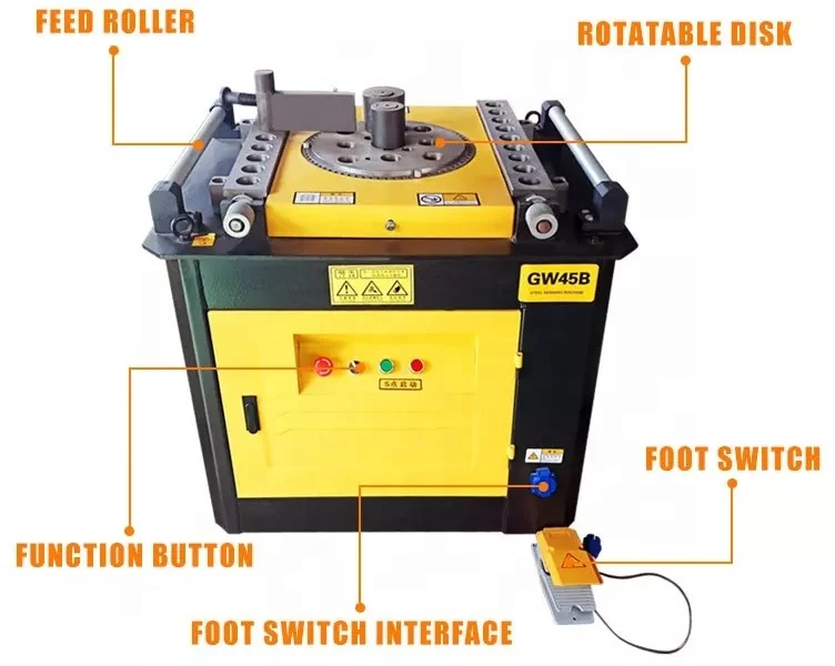 Steel Bending Machine Rebar Bending Machine Portable Reinforcing Metal Steel Bar Bender