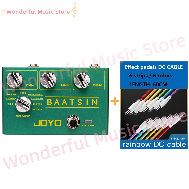 

JOYO R-11 Deliver colored DC lines BAATSIN Classic Overdrive Pedal 8 Different OD/DS Distortion Effects Pedal