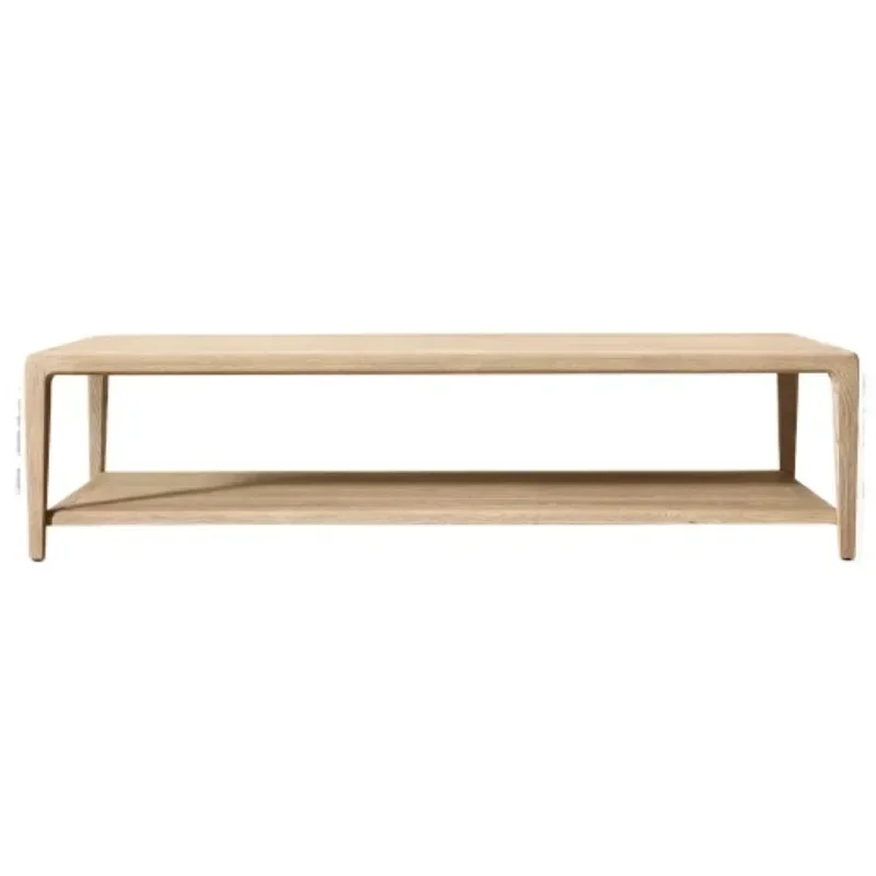 American simple rectangular coffee table round living room coffee table villa Amazon supplier solid wood furniture