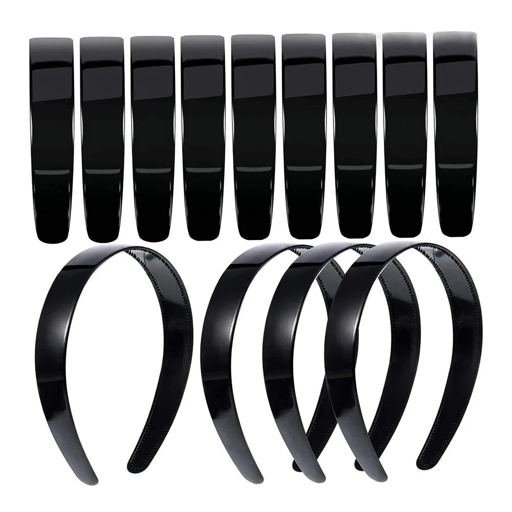 5pcs/lot Bright Black Plastic Headbands 5-25 mm Wide with Teeth Anti-slip ead Hoop Band Base for DIY Headwear Hair Accessories