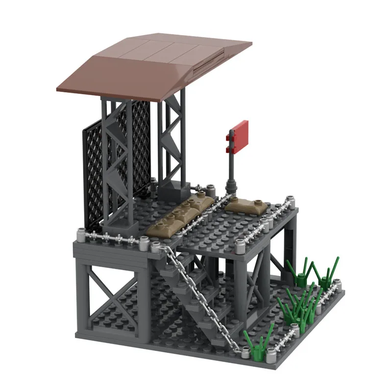 World War Ii Military Camp Military Base Observation Tower Sentry Building Blocks Boy Toy Gift Model Collection