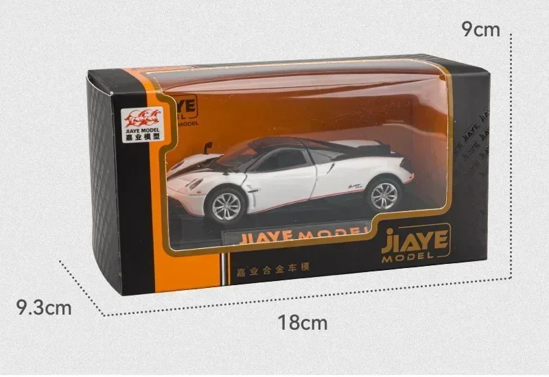 1:36 Pagani Huayra Dinastia Supercar Legering Diecast Model Auto Geluid en Licht Trek kinderen Speelgoed Collectibles verjaardagscadeau