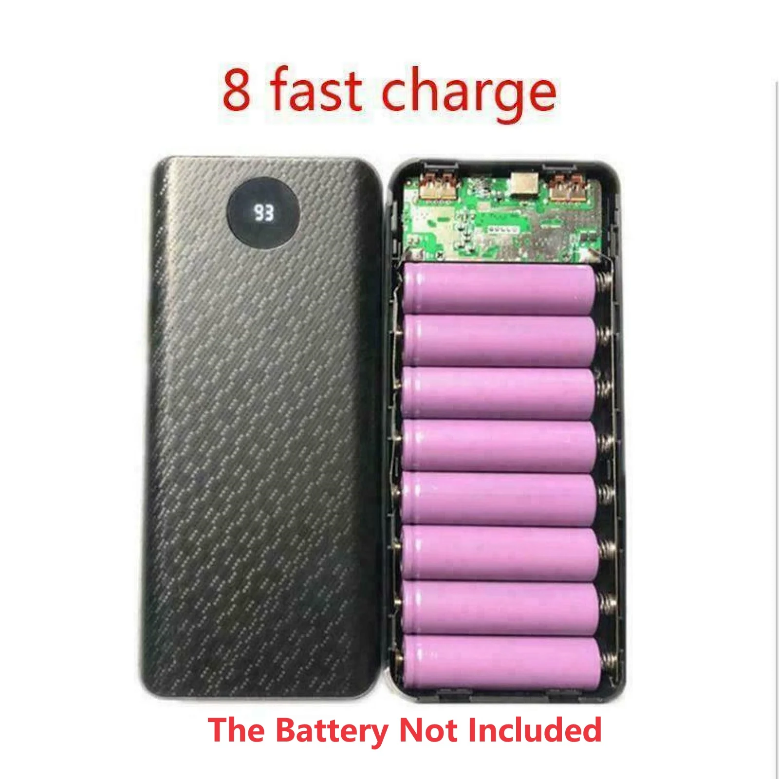 

18650 Держатель батареи DIY Shell Dual USB Type-C Charge Powerbank Чехол для iPhone 8*18650 Коробка для хранения батареи без батарей