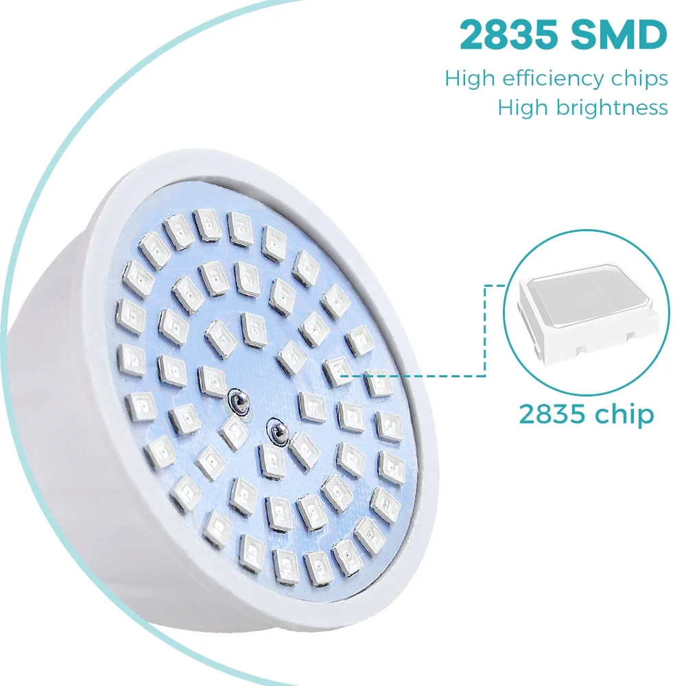9W LED Plant Grow Light Bulb E27 Full Spectrum Indoor Hydroponic Fill Lamp Greenhouse Tent Potted Succulent Fruit Vegs Lighting