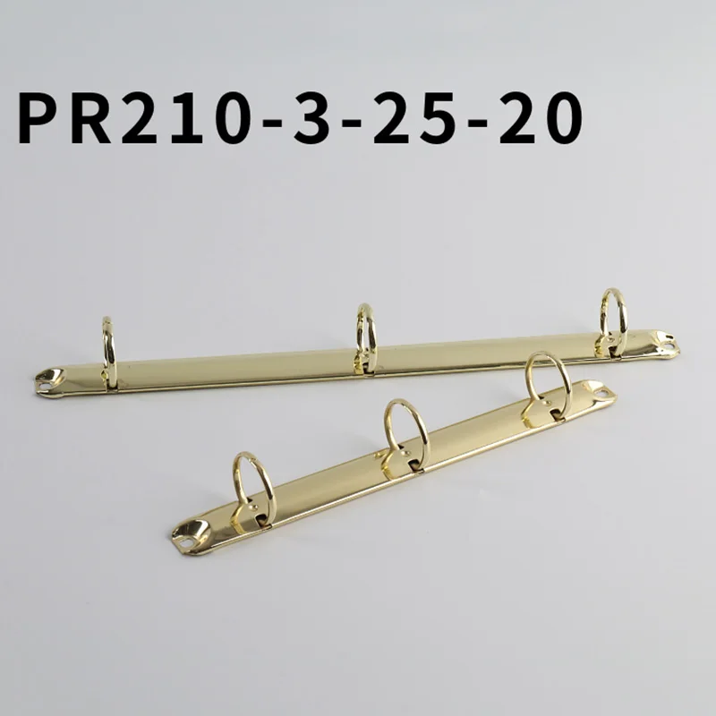 2Pcs 210-280cm Metal Loose Leaf 3 Hole Gold Binder 20-25mm Spiral O Ring Binding Clip Notebook Binders Office School Accessories