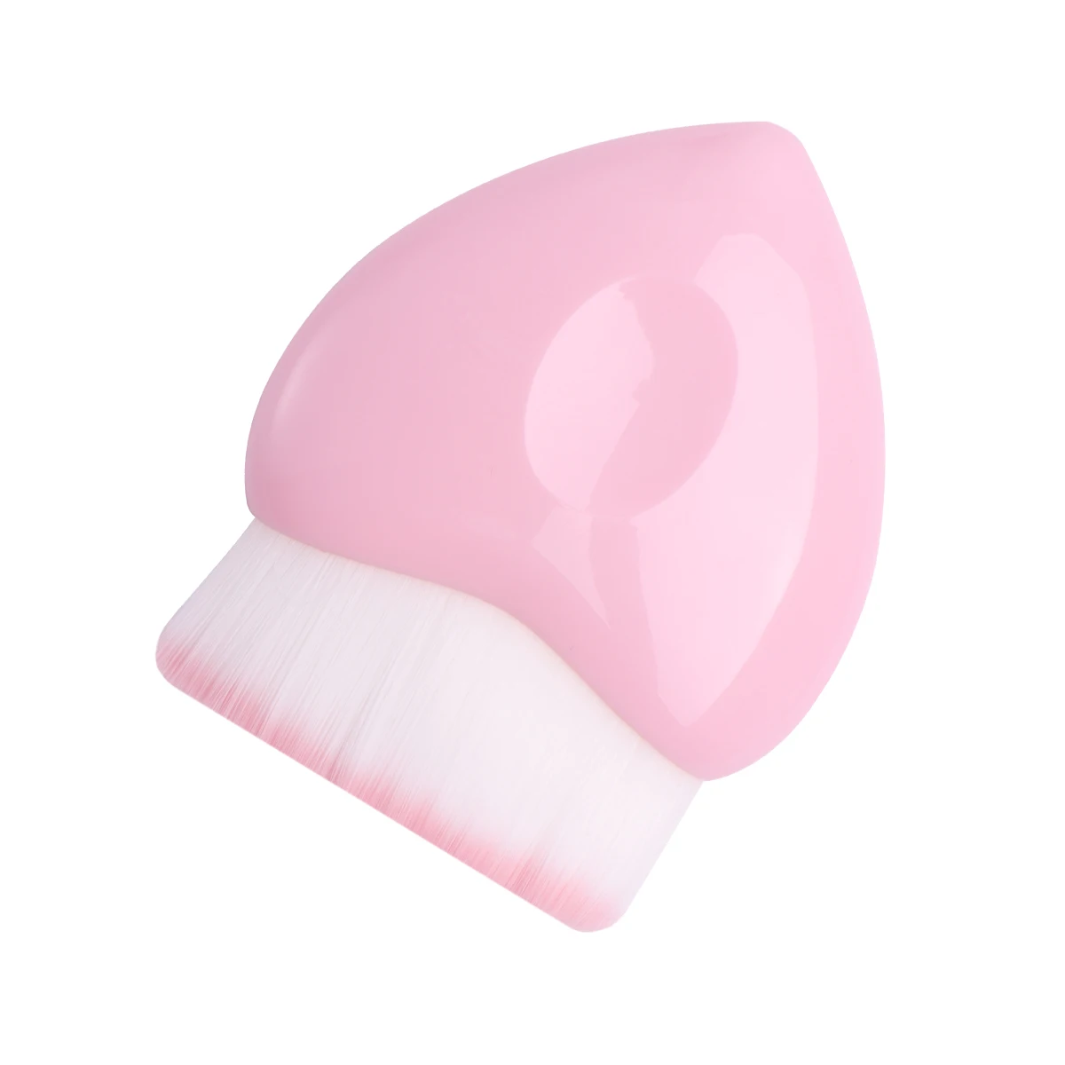 Rosa lidar com pó branco cabelo cabeça plana escova bochecha maquiagem fundação ferramentas macias conjunto de escova pó blush
