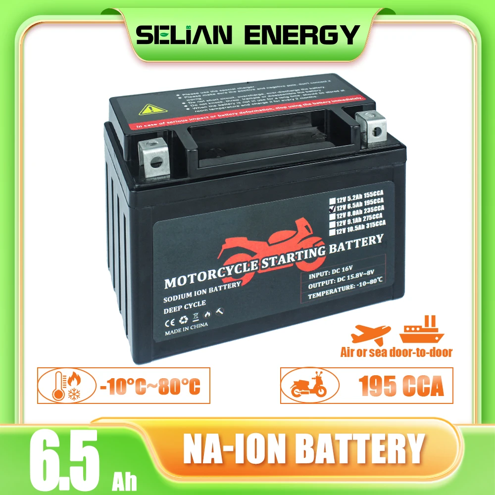 12V 6.5Ah Sodium-ion Motorcycle Battery Pack SIB Cells High Power Batteries DIY 12V Generator Battery Compatible Mower