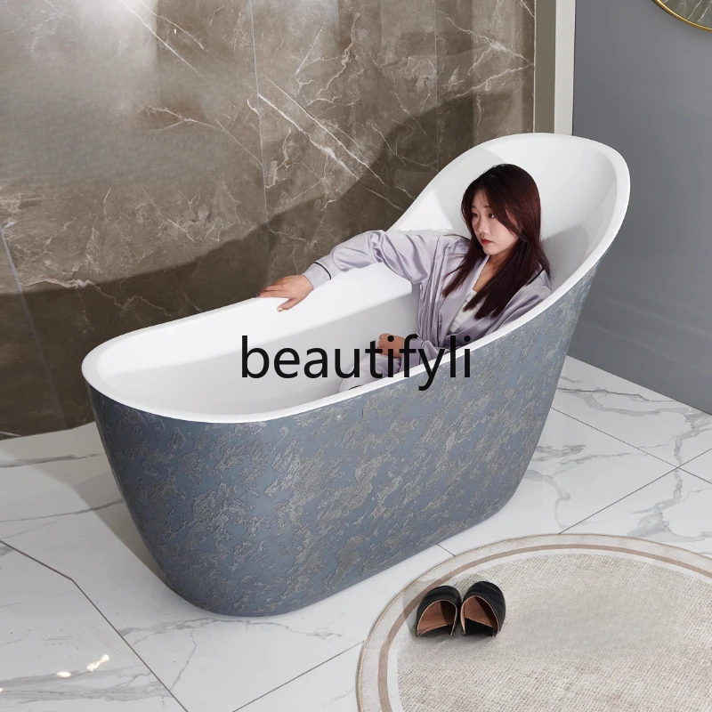 

Bathroom acrylic freestanding special-shaped bathtub household personalized large-capacity hotel homestay design bathtub