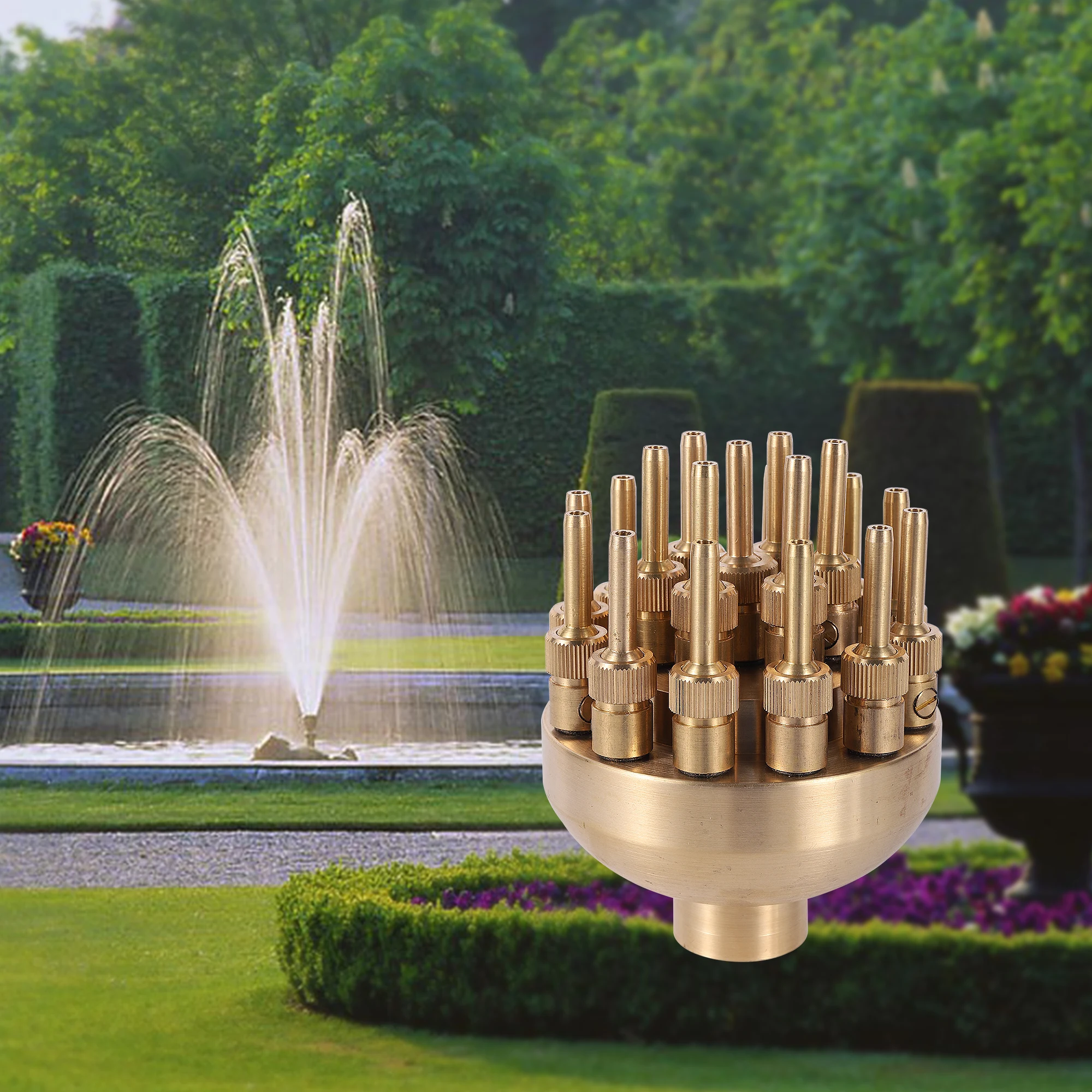 Brass Blossom 3-Tier Fountain Nozzle 1