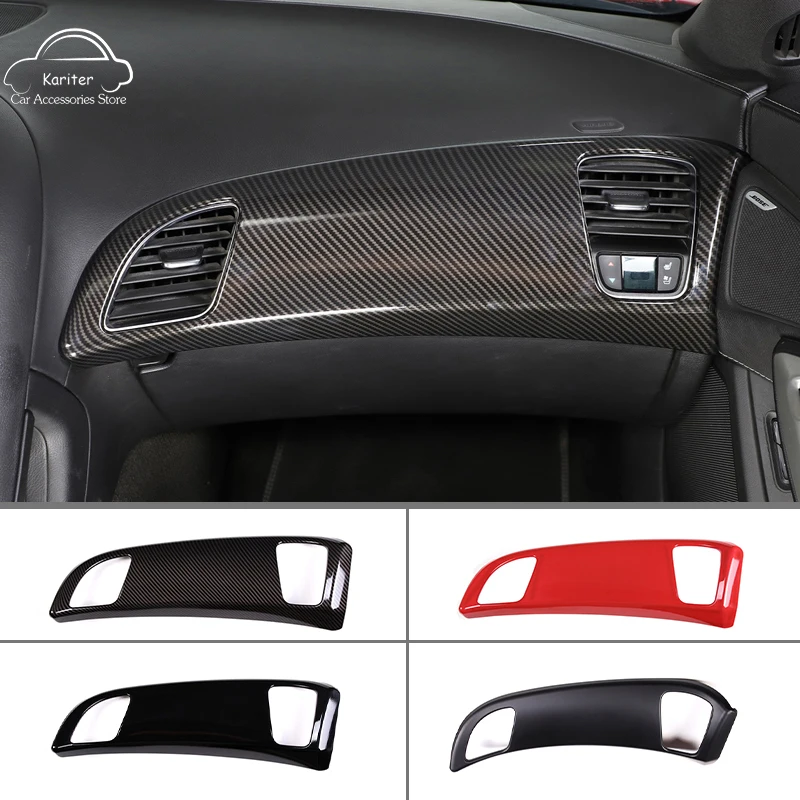 

For Chevrolet Corvette C7 2014-19 ABS Carbon fiber Car Center Control Dashboard Co-pilot Air Outlet Frame Trim Cover Auto Parts