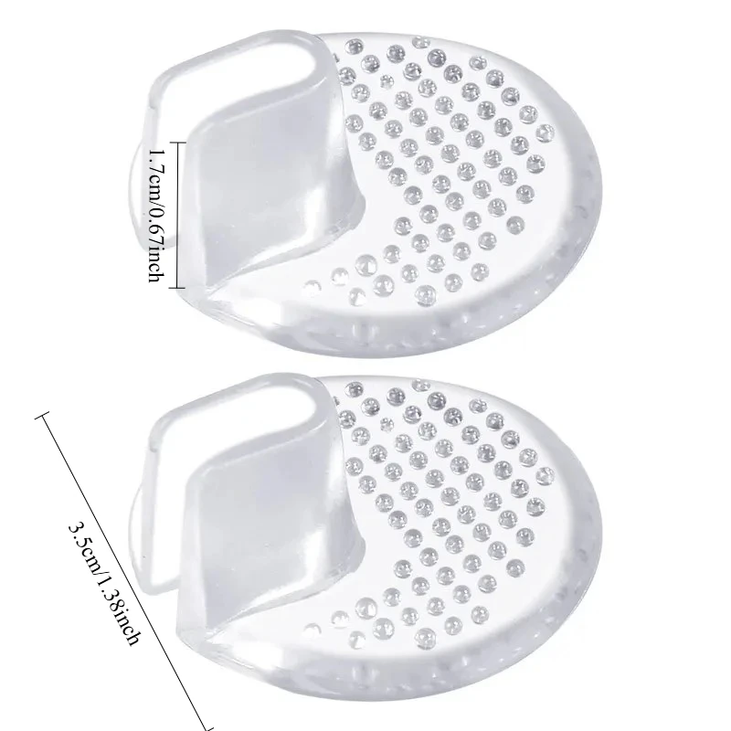 4Pcs Transparent Anti-Wear Half Pads For Flip-Flops With Silicone Dots, Non-Slip Toe Protectors For Sandals