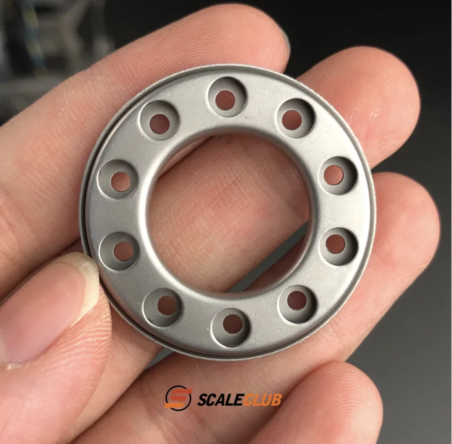 Scaleclub 1/14 Metal Protective Ring Hollowed Protective Ring Hub Cover  For Tamiya  Lesu For Scania Man Actros Volvo Car Parts