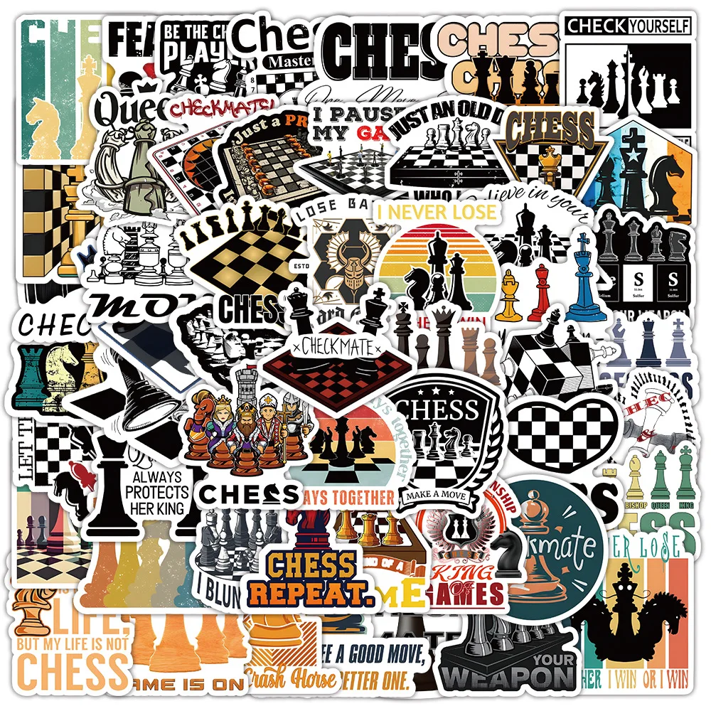 

10/50PCS Funny Chess Stickers Cartoon Graffiti Sticker Kid Toy DIY Diary Luggage Laptop Phone Car Bike Skateboard Decals Gift