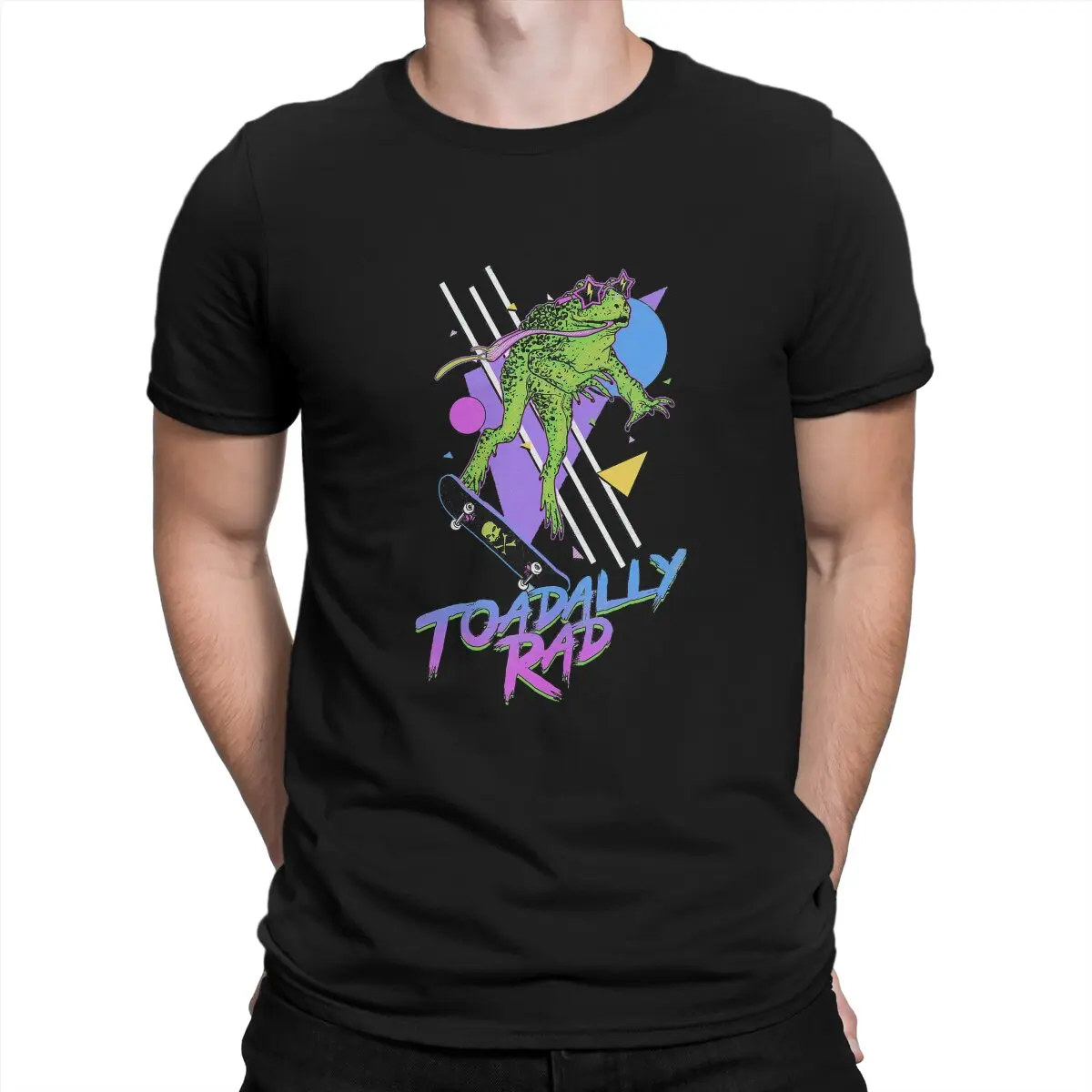 Toadally Rad Fashion Polyester TShirts Funny Frog Animal Men Graphic Streetwear T Shirt O Neck