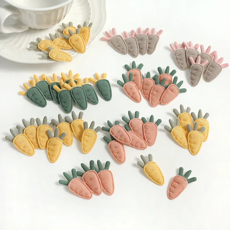 50pcs 2cm Carrots Patch DIY Clothing Sewing Supplies Wedding Decoration DIY Craft Handmade Hair Clip Scrapbook Gift Accessories