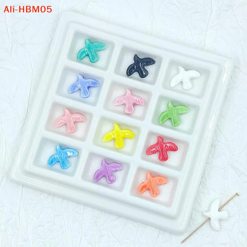 (HB05)10Pcs Peace Dove Ceramic Bird-Shaped Beads DIY Necklace Earrings Jewelry Accessories Pendants Loose Beads For Crafting