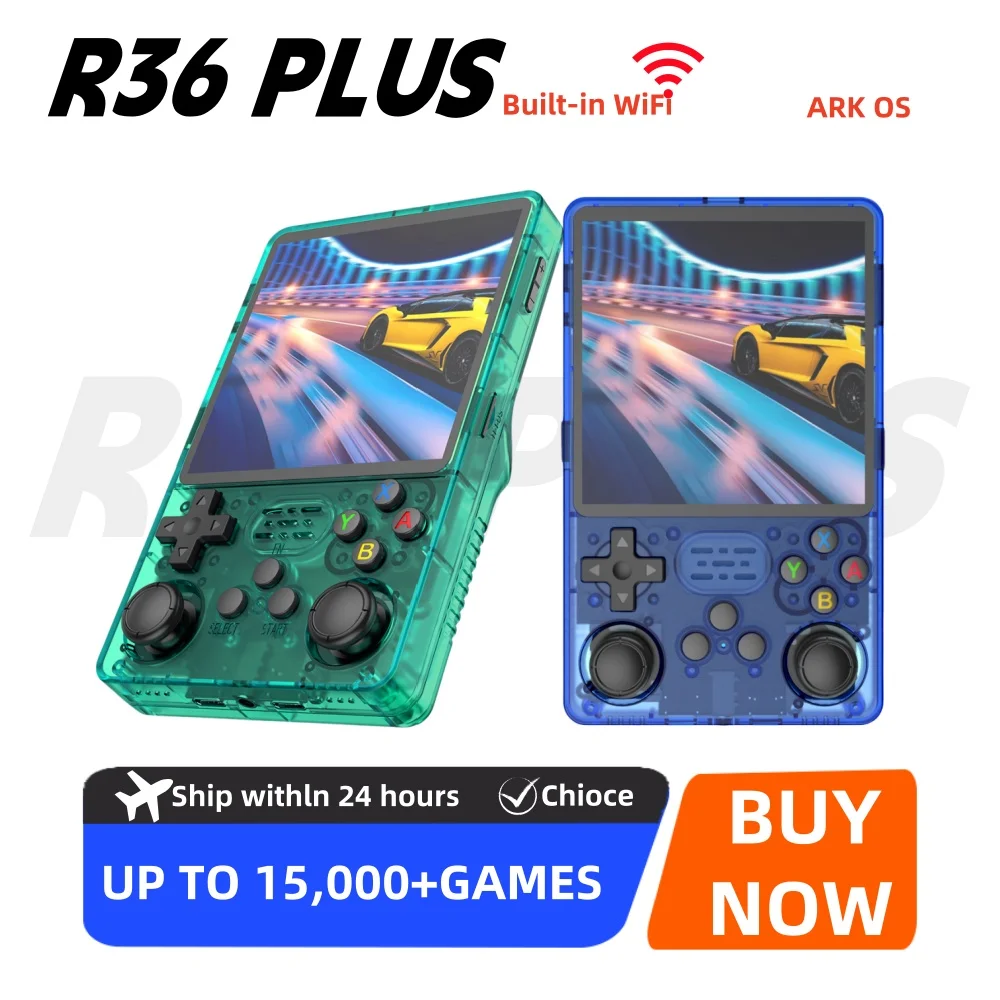 

НОВАЯ игровая консоль в стиле ретро с большим экраном и открытым исходным кодом R36Plus R36S Plus 4,0-дюймовый IPS-экран Bult-In Wi-Fi для 20+ эмуляторов видеоплеера